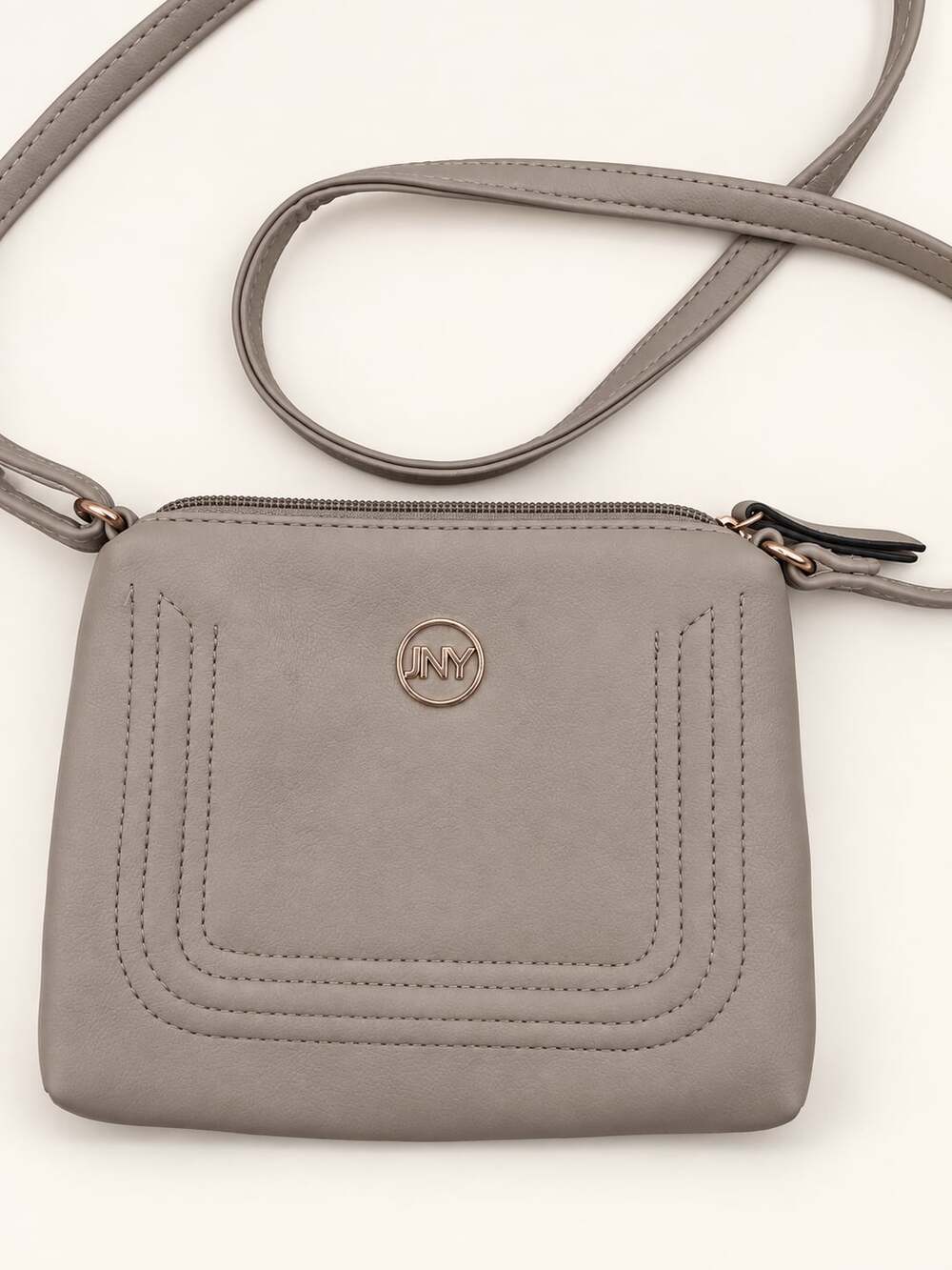 DKNY Crossbody Bag Gray Faux Leather